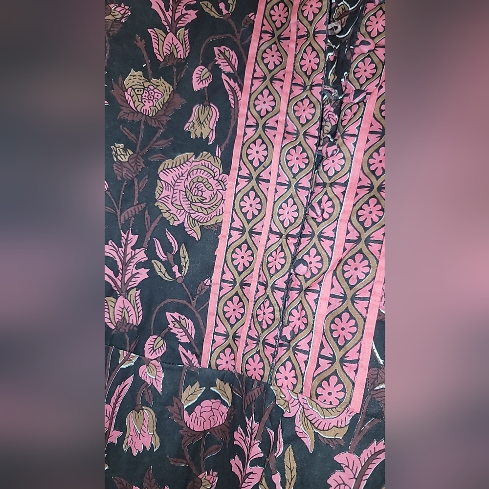 Sue Sarto Pink & Black Floral Dress Size Small / New without Tags - Picture 3 of 5